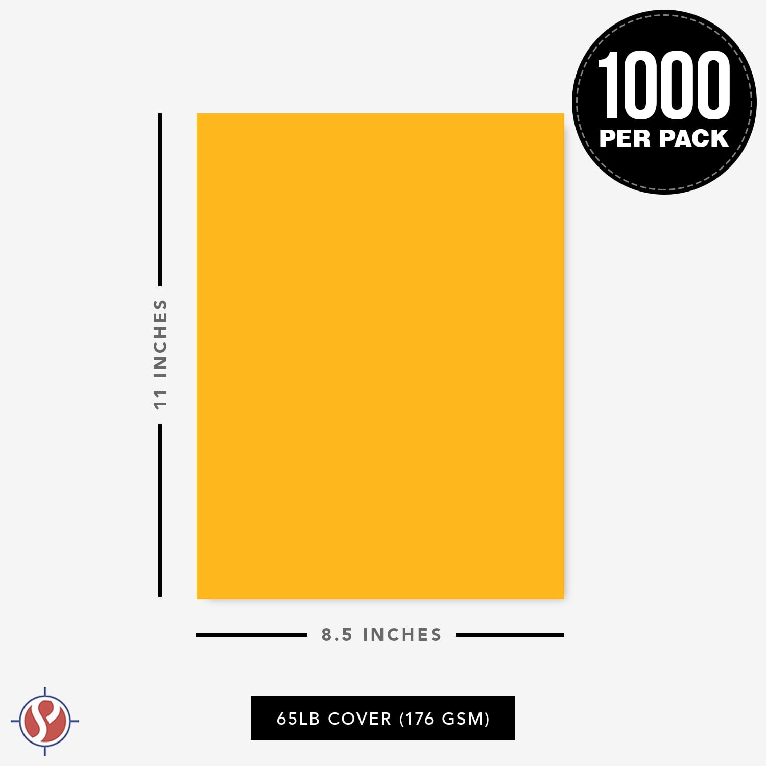 Premium Colored Card Stock Paper | Case of 1000 Sheets | Medium Weight 65lb Cardstock, Perfect for School Supplies, Arts and Crafts | Acid and Lignin Free | 8.5 x 11 Inches | Gold