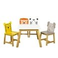 thumbnail image 5 of Kids Table and Chairs, 5 Pieces Kiddy Table and Chair Set Cartoon Animals Wood Table Chair Set, Multi-color, 5 of 6