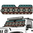 thumbnail image 2 of Uorisanigo Windshield Sun Shade for Jeep Wrangler, Front Window Sun Visor Compatible with Jeep Wrangler TJ JK JL 2/4 Door Blocks UV Rays Southwestern Geometric Aztec Tribal Sunshade, 2 of 7