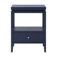 thumbnail image 2 of Midnight Blue Nightstand with Gold Hardware, Casual Farmhouse Style, 2 of 5