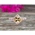thumbnail image 1 of 10k Rose Gold Champagne Diamond Moissanite Halo Engagement Ring With 7mm Cushion Cut 2.05 Carat Milgrain Art Deco, 1 of 6