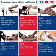 Dixie EMS Manual Blood Pressure Cuff Sphygmomanometer & Medical Stethoscope Kit for Rapid Care- Teal