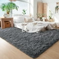 thumbnail image 2 of Nefoso Shag Area Rug, 6ft x 9ft Soft Fluffy Area Rugs for Living Room Bedroom Decor Carpet, Dark Gray, 2 of 10