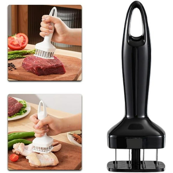 Meat Tenderizer, 304 Stainless Steel Needle Meat Hammer Mallet Tool, Ultra Sharp 24 Blade Meat Tenderizer Tool, Suitable for Tenderizing Chicken, Beef, Steak, Veal, and Pork (White), NRD006