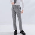 thumbnail image 2 of YOUYEDIAN Boys Dress Pants Slim Fit School Uniform Pants for Boys Adjustable Waist Trousers (Gray, 11-12 Years), 2 of 6