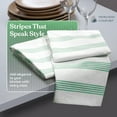 thumbnail image 7 of HEIRLOOM COMFORT Sea Green Striped Kitchen Dish Towels (12-Pack), Quick Dry, Ultra Absorbent & Durable, 100% Cotton Multi Pin Stripe Towels for Drying Dishes, Wiping, and Daily Kitchen Cleanup, 7 of 7