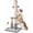 Grey, variant on Tall   , Double Lower Posts Extra    Tree Scratcher with Sisal Rope and Teasing 4 Balls  Large Base (Beige)