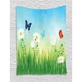 thumbnail image 1 of Summer Tapestry, Meadow Illustration with Daisies Swallowtail Monarch Butterflies and Grass Pattern, Wall Hanging for Bedroom Living Room Dorm Decor, 40W X 60L Inches, Multicolor, by Ambesonne, 1 of 2