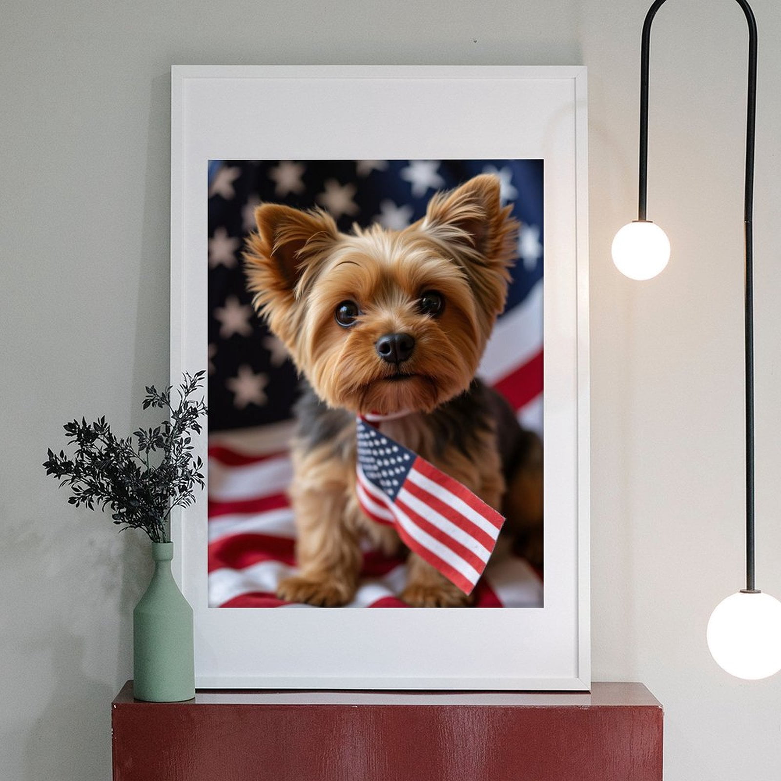 Diamond Art Kits for Adults - 5d Yorkshire Terrier Patriotic Paws Diamond Painting for Adults, Diamond Art for Adults Beginners, Diamond Painting Kits for Adults for Home Wall Decor