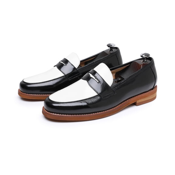 PLERISE Men’s Vintage Loafers, Handmade Genuine Leather Slip-On Dress Shoes, Comfortable Business and Casual Footwear for All-Day Wear