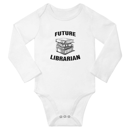 

Future Librarian Cute Baby Long Sleeve Clothing Bodysuits Boy Girl Unisex (White 6-12M)