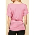 thumbnail image 4 of Made by Johnny Women's V Neck Short Sleeve Wrap Front Drape Dolman Top XXXL PINK, 4 of 6
