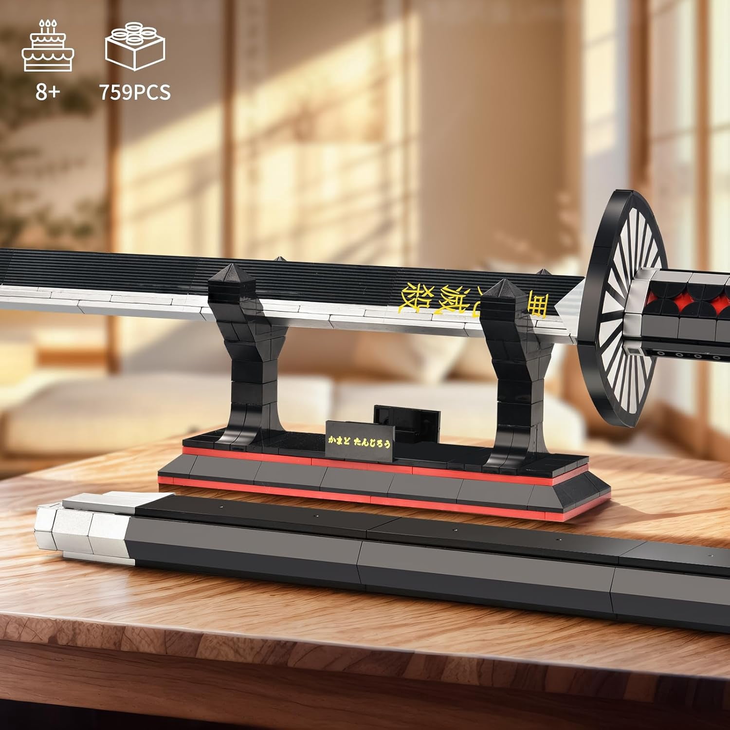 Demon Sword Building Set40in Tanjiro Sword with Scabbard and Stand, Katana Model Building Set Toy,(759 PCS)