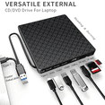 thumbnail image 4 of Multifunctional External CD/DVD Drive Burner Black with SD/TF & USB3.0 Slots Optical Drive for PC Laptop, 4 of 5