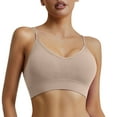 thumbnail image 4 of KHONTS,Woman's Seamless Sports Bras Wireless Push up Ribbing Bra Comfortable Low Back Invisible Support Yoga Bralettes Khaki L, 4 of 6
