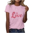 thumbnail image 5 of VKOYWKM Valentine's Day Heart T Shirts Romantic Love Graphic Tees Short Sleeve Casual Spring Tops Crew Neck Loose Fit Valentine T-Shirts, 5 of 6