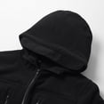 thumbnail image 6 of LYSMORA Men's Full Zip Hooded Fleece Jacket, Multi Zipper Pocket Adjustable Cuff Outdoor Lightweight Warm Outerwear, 6 of 7