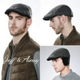 thumbnail image 7 of Comhats Winter Herringbone Wool Blend Ivy Newsboy Flat Cap with Knitted Ear Flaps Cover Driver Hat Black 59-60CM, 7 of 7