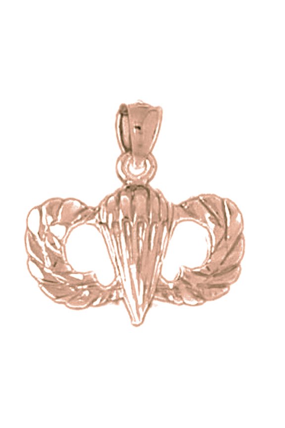 14K Rose Gold United States Air Force Pendant - 18 mm