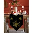 thumbnail image 4 of Table Runner Dresser Scarves Christmas Geometric Abstract Art Cotton Linen Burlap Table Cover Winter Gold Snowflake on Black Table Runners for Family Kitchen Dining Holiday Party Banquet Decor, 4 of 5