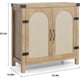 thumbnail image 2 of 31.5-pulgada small rattan buffet gabinete con almacenamiento kitchen coffee bar gabinete con doors boho rural sideboard con adjustable estantes y handle para kitchen y sala de estar (natural), 2 of 6