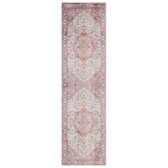 SAFAVIEH Vintage Persian Forrester Oriental Polyester Runner Rug, Red/Ivory, 2'2" x 10'