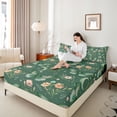 thumbnail image 4 of Homewish Green Butterflies 4 Pieces Queen Sheet Sets for Boys Girls,Chic Flowers Ultra Soft Flat Sheet,Spring Graden Queen Fitted Sheet,Microfiber Bedroom Decor, 4 of 7