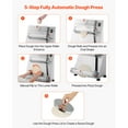 thumbnail image 4 of KFFKFF Pizza Dough Roller Sheeter, 3-16 Inch Semi-automatic Stainless Steel Pizza Press, Commercial Electric 390W Pasta Maker Machine, 260 pcs Per Hour, Adjustable Thickness, with Dough Press Lid, 4 of 9