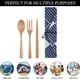 thumbnail image 5 of Juego de cubiertos de madera, palillos, cuchara, tenedor, utensilios de viaje, cubiertos reutilizables para el hogar, oficina, viajes, camping al aire libre, 5 of 5