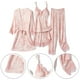 thumbnail image 2 of Women Pajamas 4 Pieces Sets Satin Silknightwear Pyjama Strap Lace Pajama, 2 of 5