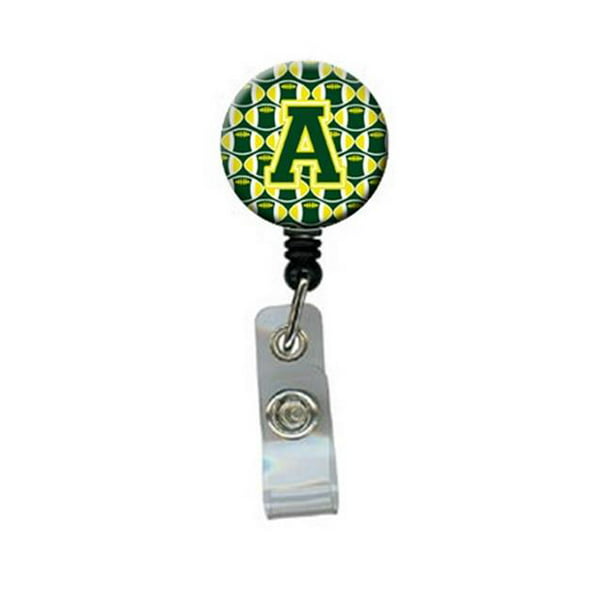 Lettre d'Un Ballon de Football Vert & Jaune Rétractable Badge Bobine