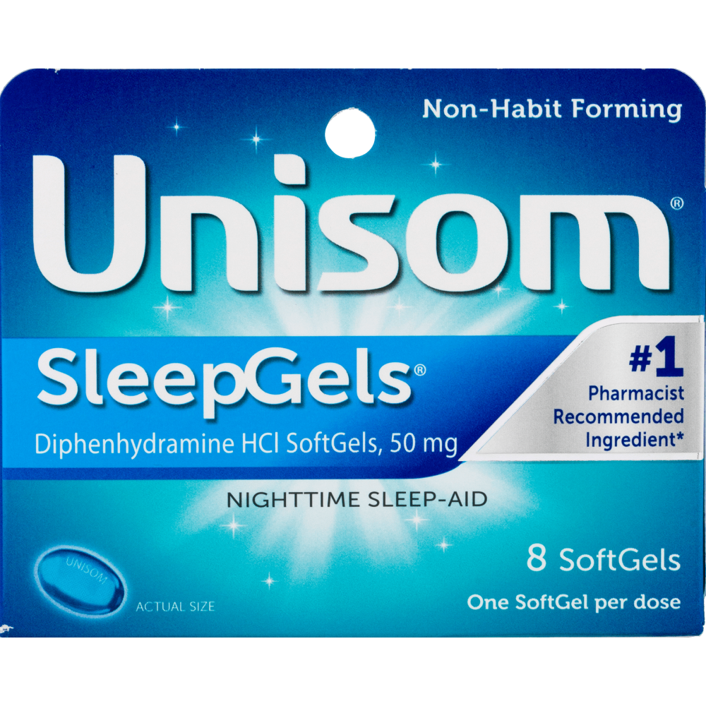Unisom SleepGels SoftGels (8 Ct), SleepAid, Diphenhydramine HCI