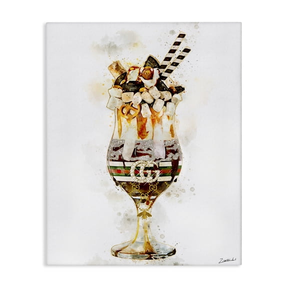 Stupell Industries Contemporary Fashion Brand Dessert Glass Canvas Art, 16 x 20, by Ziwei Li