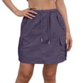 thumbnail image 2 of Cargo Skorts for Women Elastic Drawstring High Waisted Hiking Skirt with Pockets Casual Summer Athletic Skort, 2 of 6