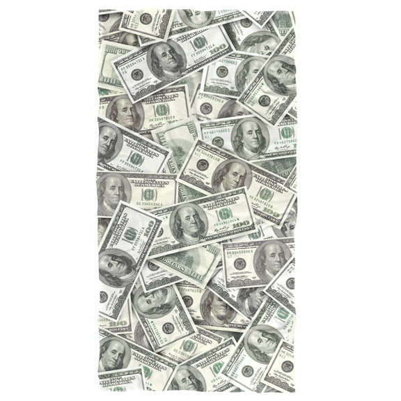 Hundred Dollar Bills Beach Towel, 30"x60", Beach Towel