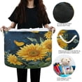 thumbnail image 6 of Round Toy Storage Basket Foldable Storage Basket for Home Decor Laundry Basket20" x 14" Vintage Sunflowers and Beautiful Butterflies, 6 of 6
