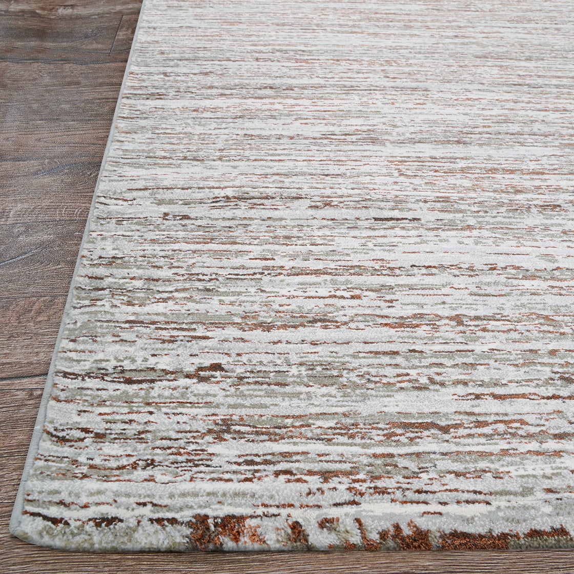 Couristan Sonnet Capillary 5'3" x 7'6" Grey and Chocolate Indoor Area Rug