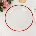 thumbnail image 4 of Balsa Circle 10 Clear 10" Disposable Round Plastic Dinner Plates Red Rim Party Tableware, 4 of 8
