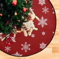thumbnail image 5 of GZHJMY Snowflakes Christmas Tree Mat, Round Christmas Tree Stand Mat Decoration for Holiday Party Home Christmas Day Ornaments Floor Door, 28.3", 5 of 6