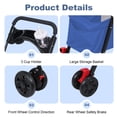 thumbnail image 6 of Tereitr Pet Stroller for Small Dogs & Cats, 4 Wheel Outdoor Travel Folding Dog Stroller with Cup Holder, Visible Mesh Windows, Rear Wheel Brakes, Pets Up to 33 lbs, Blue, 6 of 9