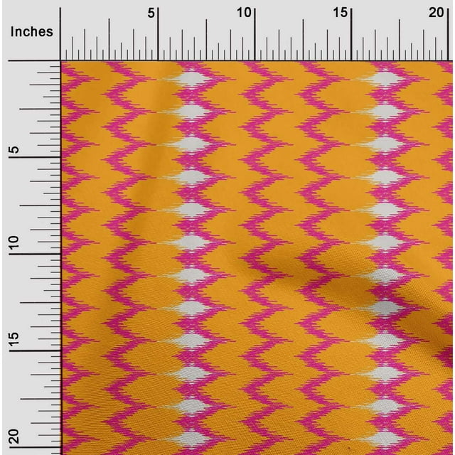oneOone Tissu Polyester Lycra Chevron Ikat Imprimé 1 Yard 56 Pouces de Large