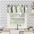 thumbnail image 4 of Summer Lemon Valance, Italian Navy Blue Tile Burlap Watercolor Lemon Fruit Window Curtain Valance for Living Room Kitchen Dinning Room Home Decor 54x18inch, 4 of 6