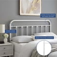 thumbnail image 6 of Modway Sage King Modern Powder Coated Iron Headboard in White, 6 of 6