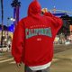 thumbnail image 1 of MHFRRA Sudadera con Capucha y Estampado de Letras, Informal, con Bolsillo Frontal, Ropa de Calle Cómoda para Uso Diario Rojo, 1 of 5