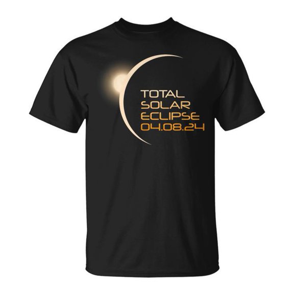 Total Solar Eclipse April 8 2024 Viewing Tee Unisex Adult Cotton Astronomy Shirt for Skywatchers and Celestial Event Enthusiasts, Size S, Color Black