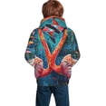 thumbnail image 3 of Bingfone Romantic Flamingo Pair Pattern Youth Classic Hoodies Soft Hooded Pullover Sweatshirts for Girls and Boys, 3 of 6