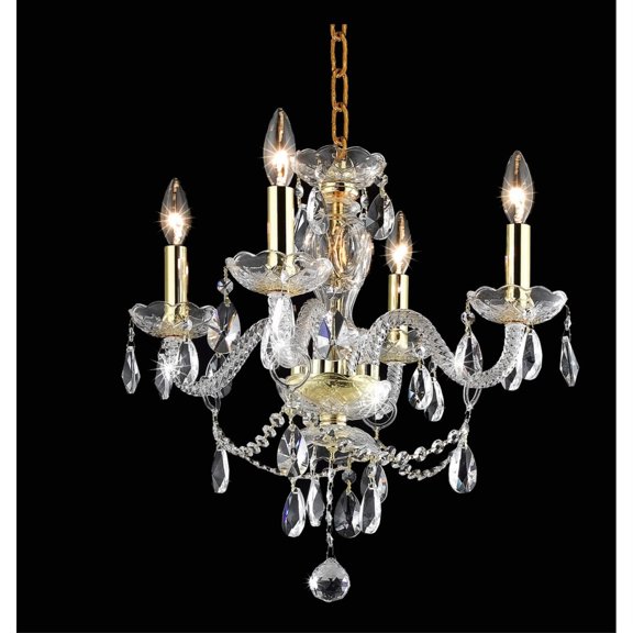 Living District Elle 4-Light Transitional Metal Pendant in Gold