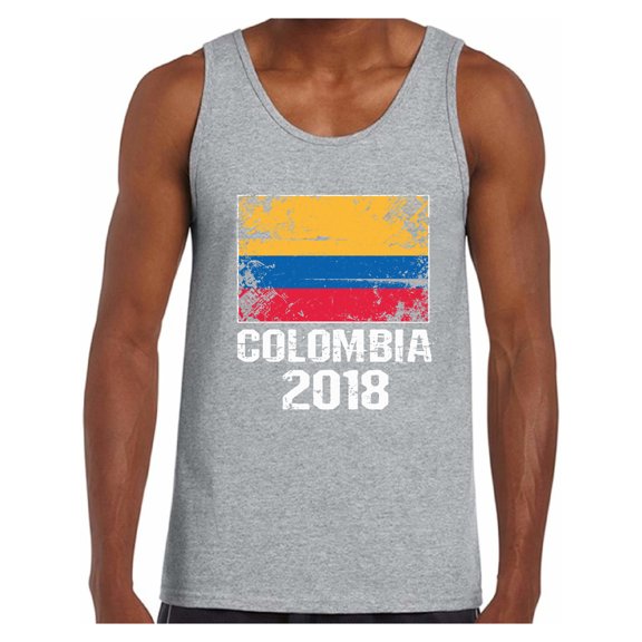 Awkward Styles Colombia 2018 Football Tank Top for Men Colombian Flag Tank Top