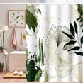 thumbnail image 4 of Ginkgo Leaves Shower Curtain 72x72 Inch Green Sage Leaf Gold Plant Watercolor Abstract Bath Curtain Waterproof Fabric Modern Aesthetic Bathroom Decor Accessories Set with Hooks, 4 of 6