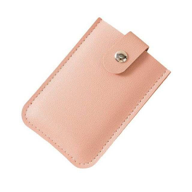 Riwcyla Stackable Pull,Out Card Holder Multi,Card Slots Credit Card Holder PU Leather Pocket Business Card Holder with Snap Buttons